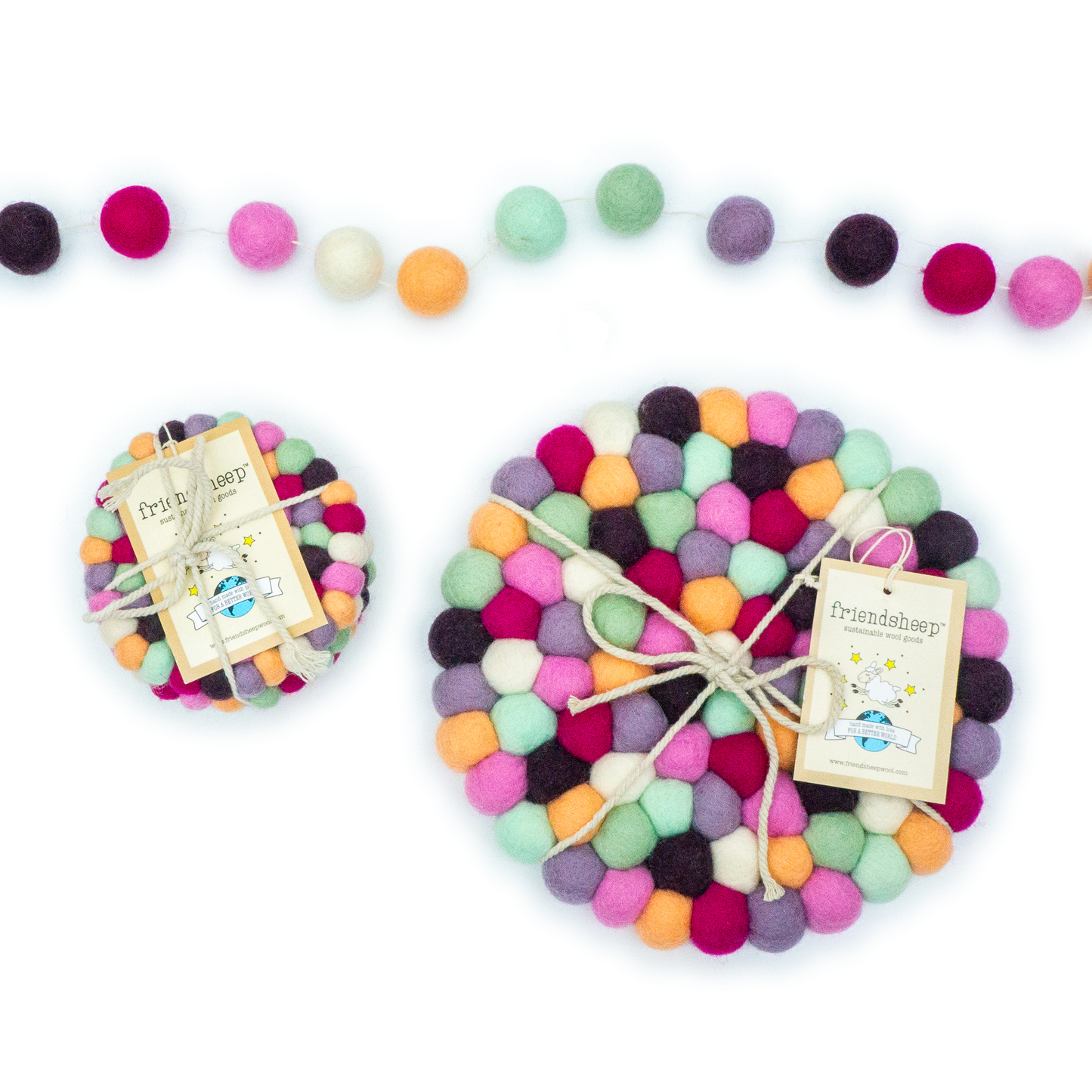 Macarons Eco Felt Beads  Garlands