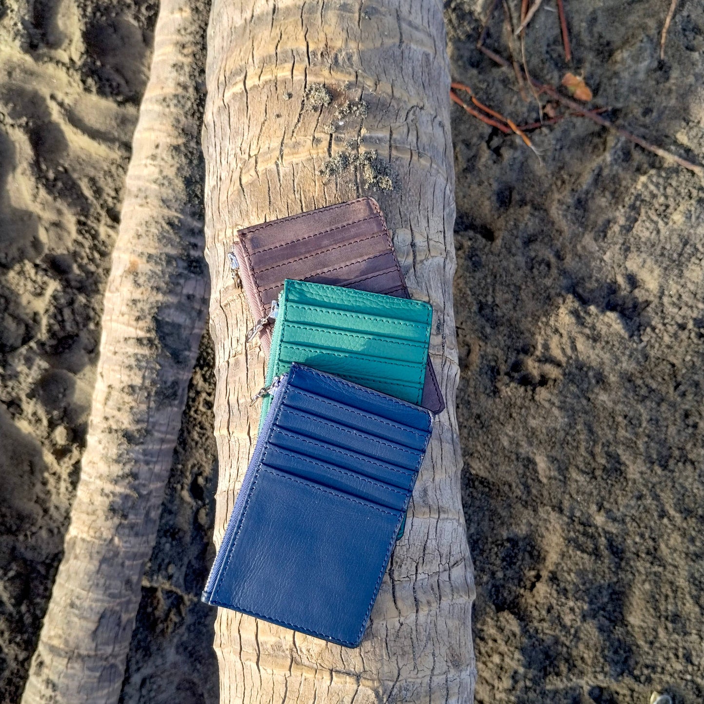 Navy Blue Zippered Card Wallet