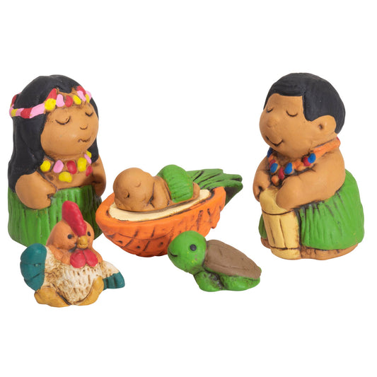 Hawaiian Ceramic MIni Nativity Set