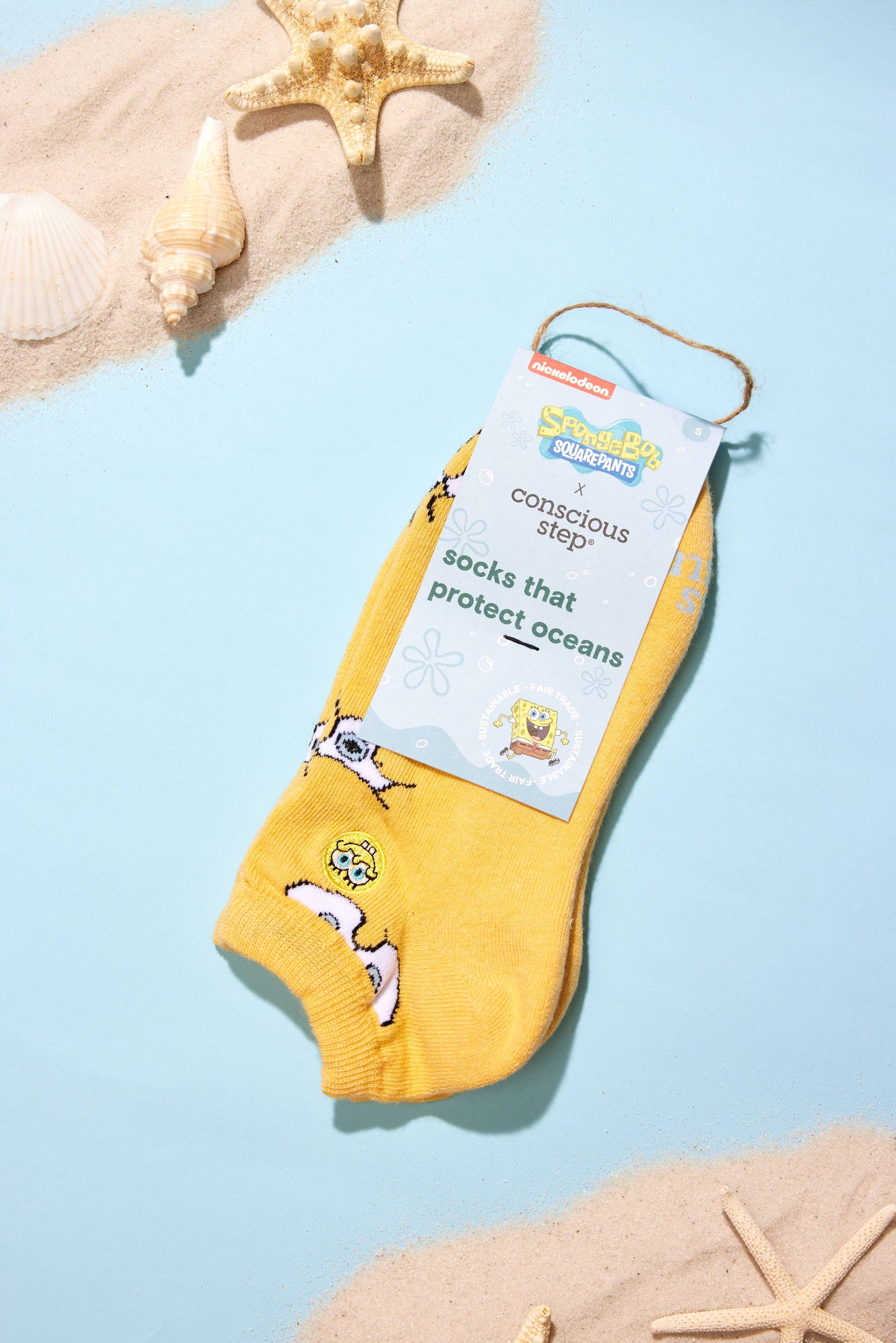 SpongeBob Ankle Socks that Protect Oceans: Small