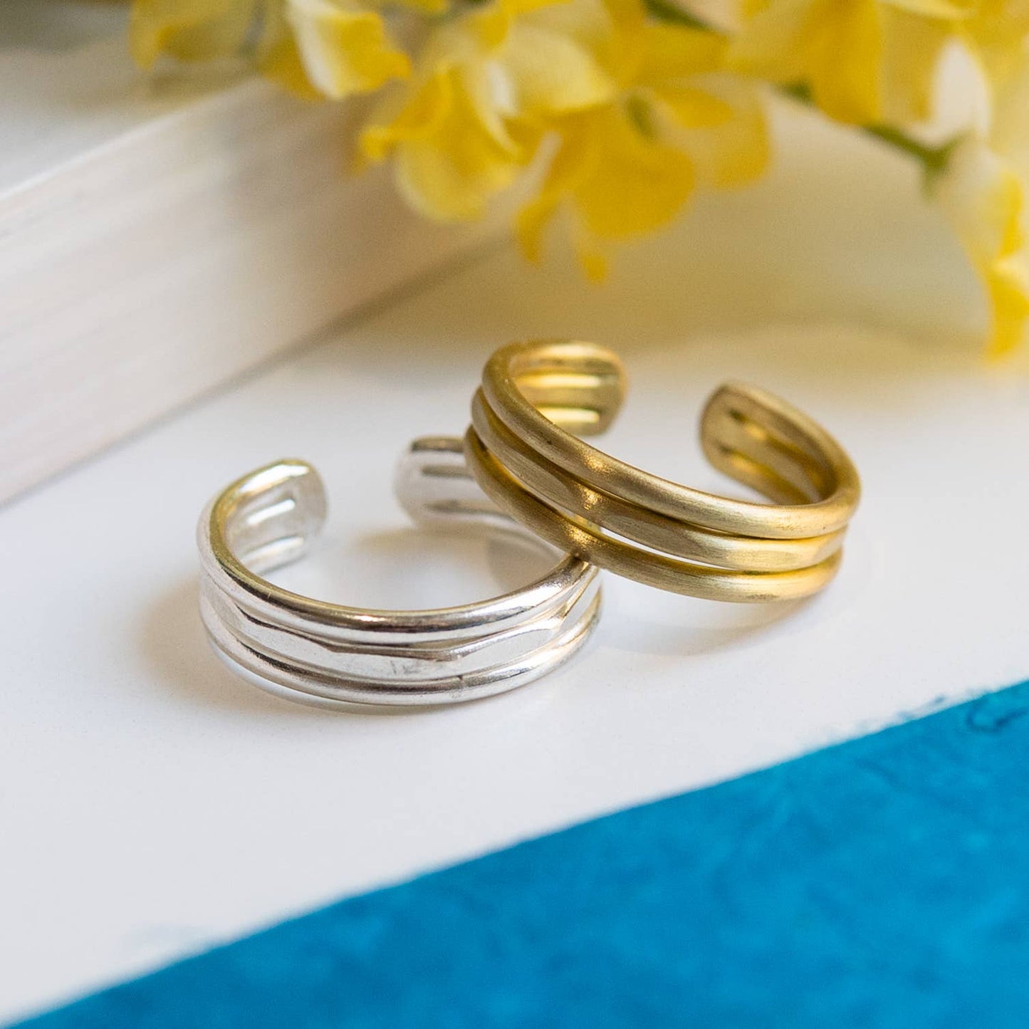 Gold Inlaid Trio Ring