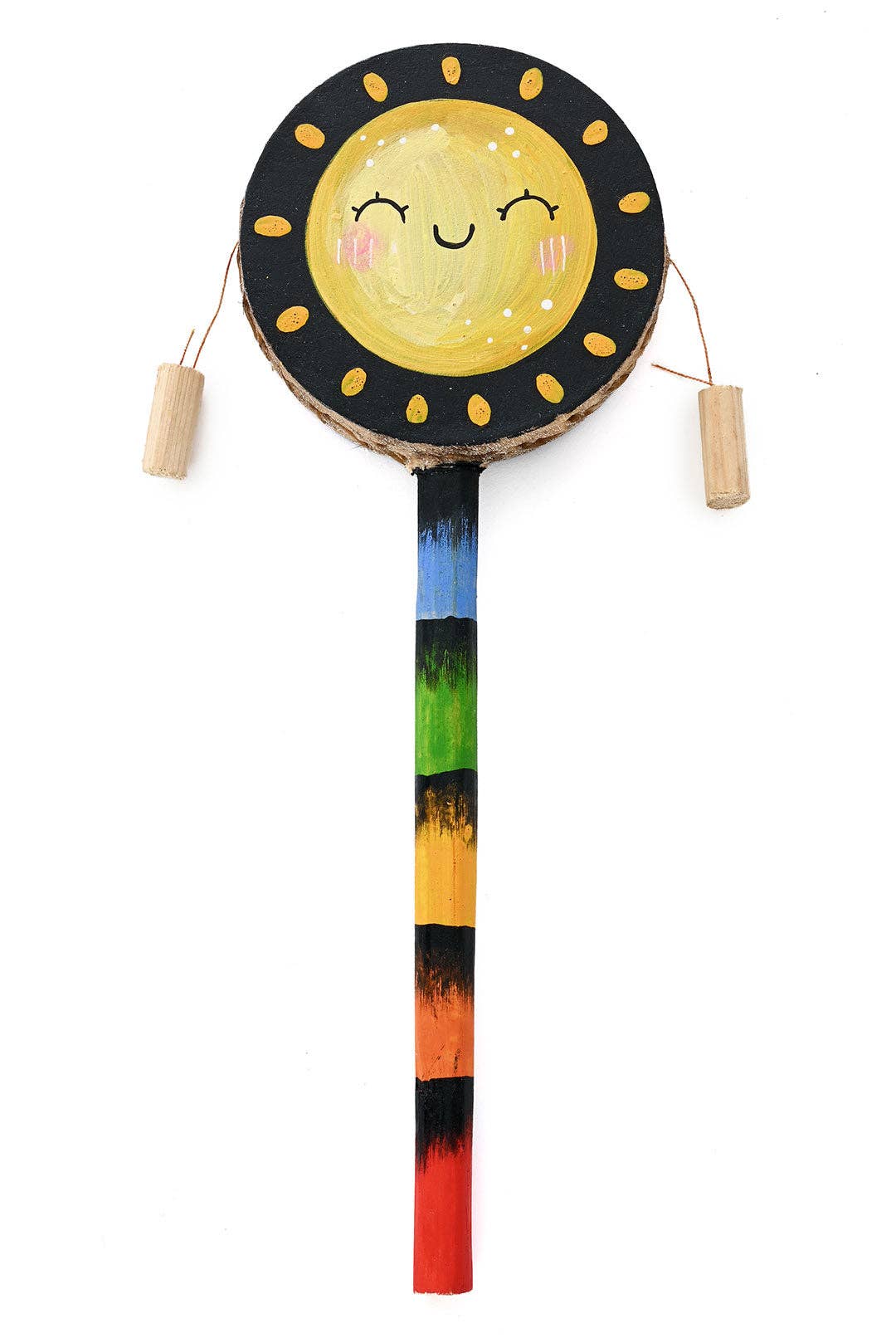 Hand Painted Sunshine & Rainbows Spin Drum