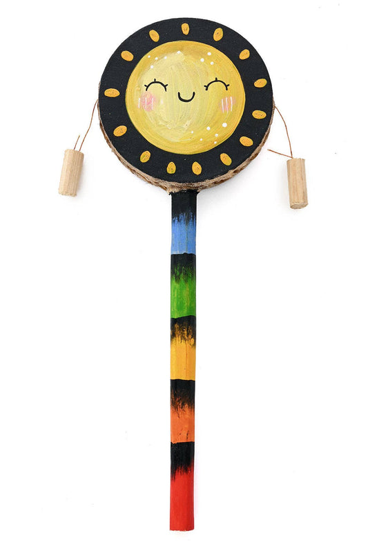 Hand Painted Sunshine & Rainbows Spin Drum