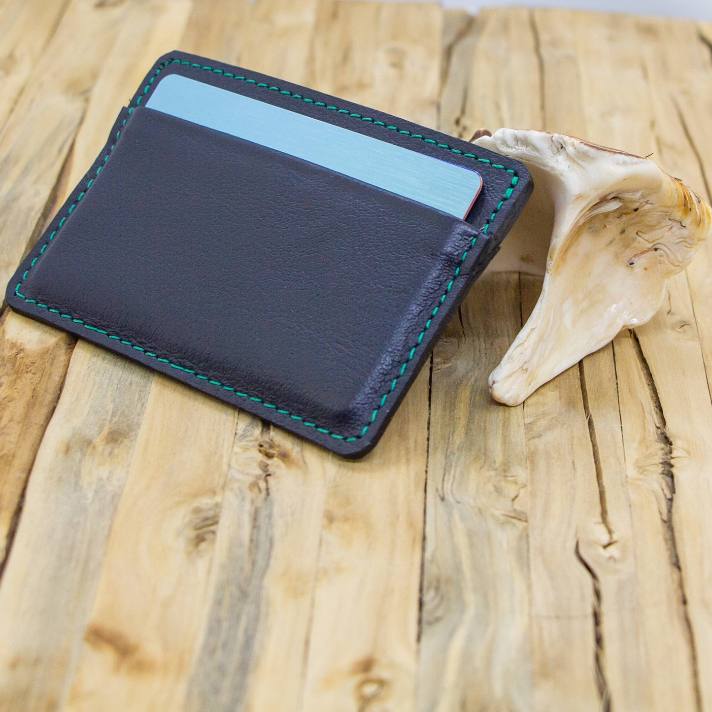 Deep Ocean Leather Card Wallet