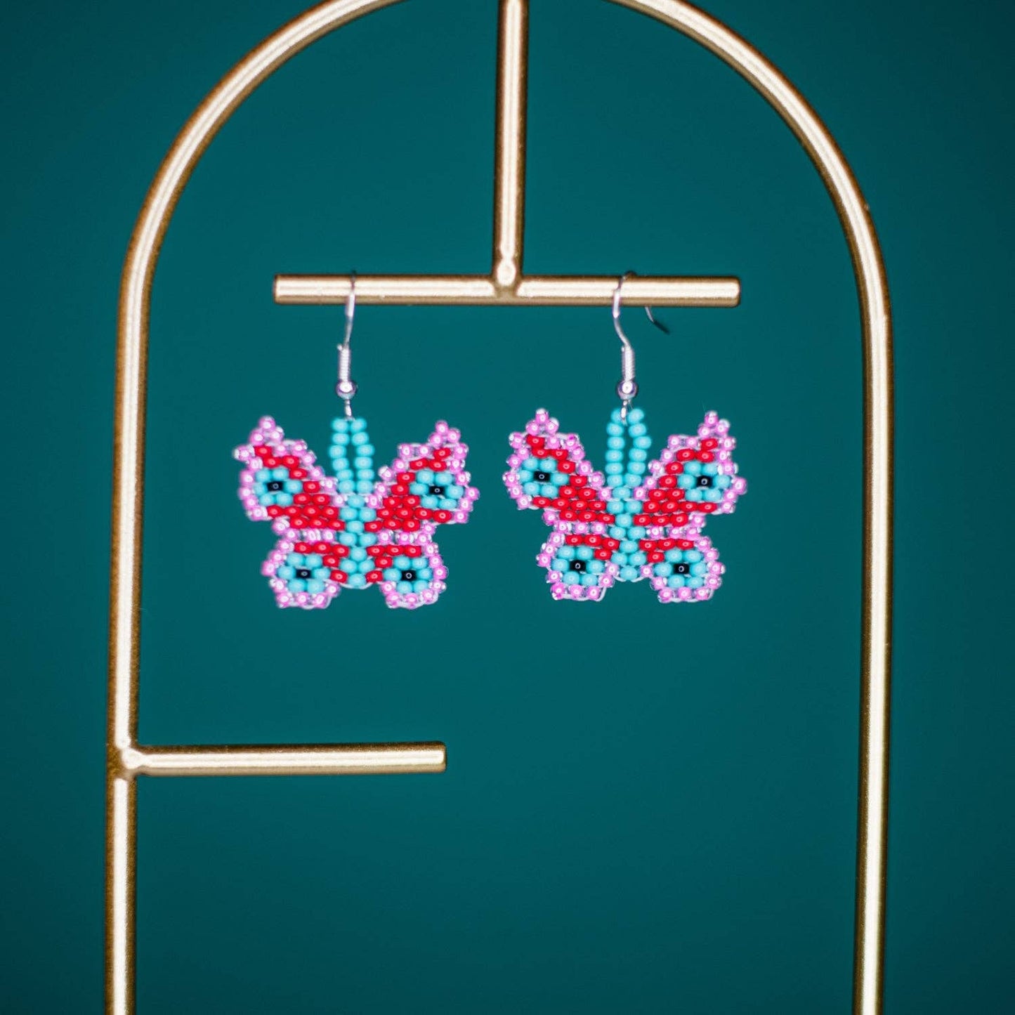 Small Butterfly Beaded Earrings