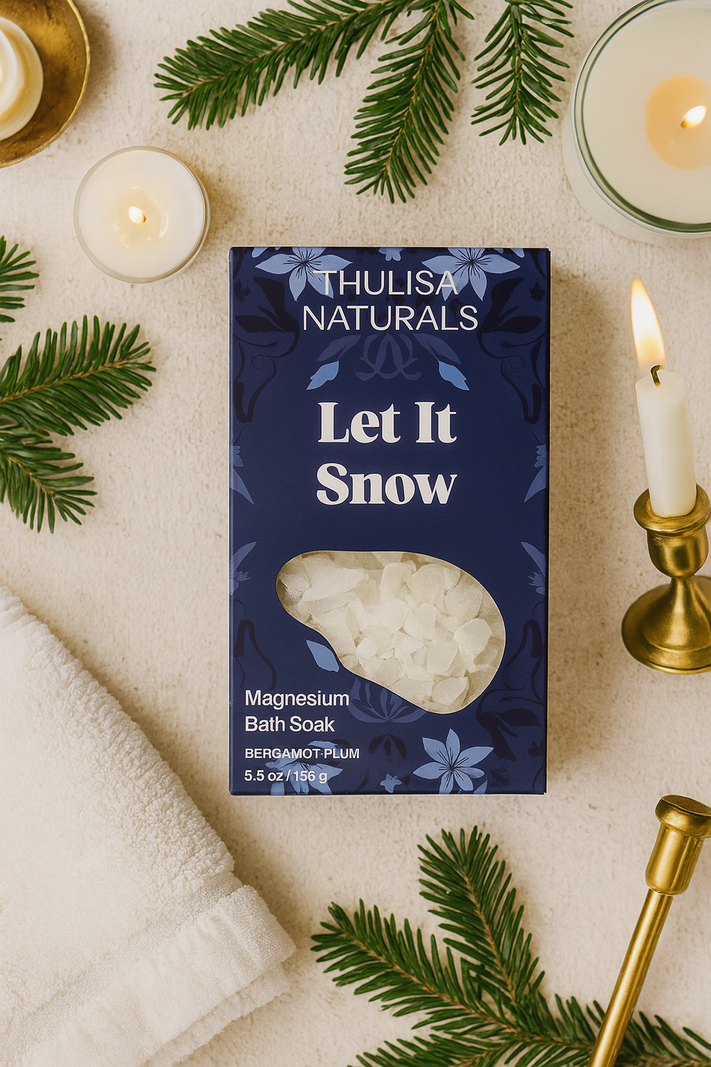 Let It Snow Holiday Bath Salt  in Bergamot + Plum