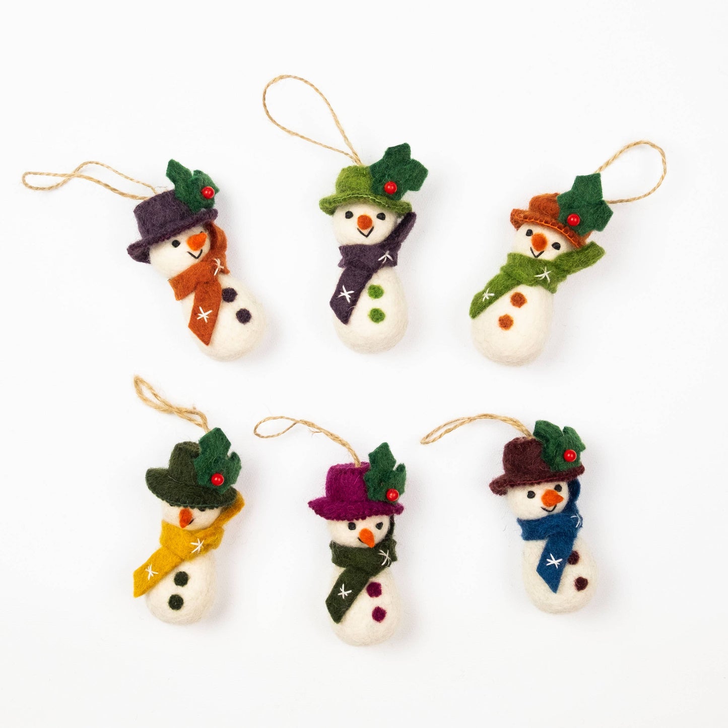 Felt Winter Snowman Ornaments
