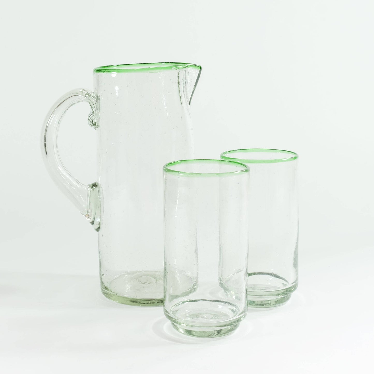 Tall Green Rim Stacking Glassware