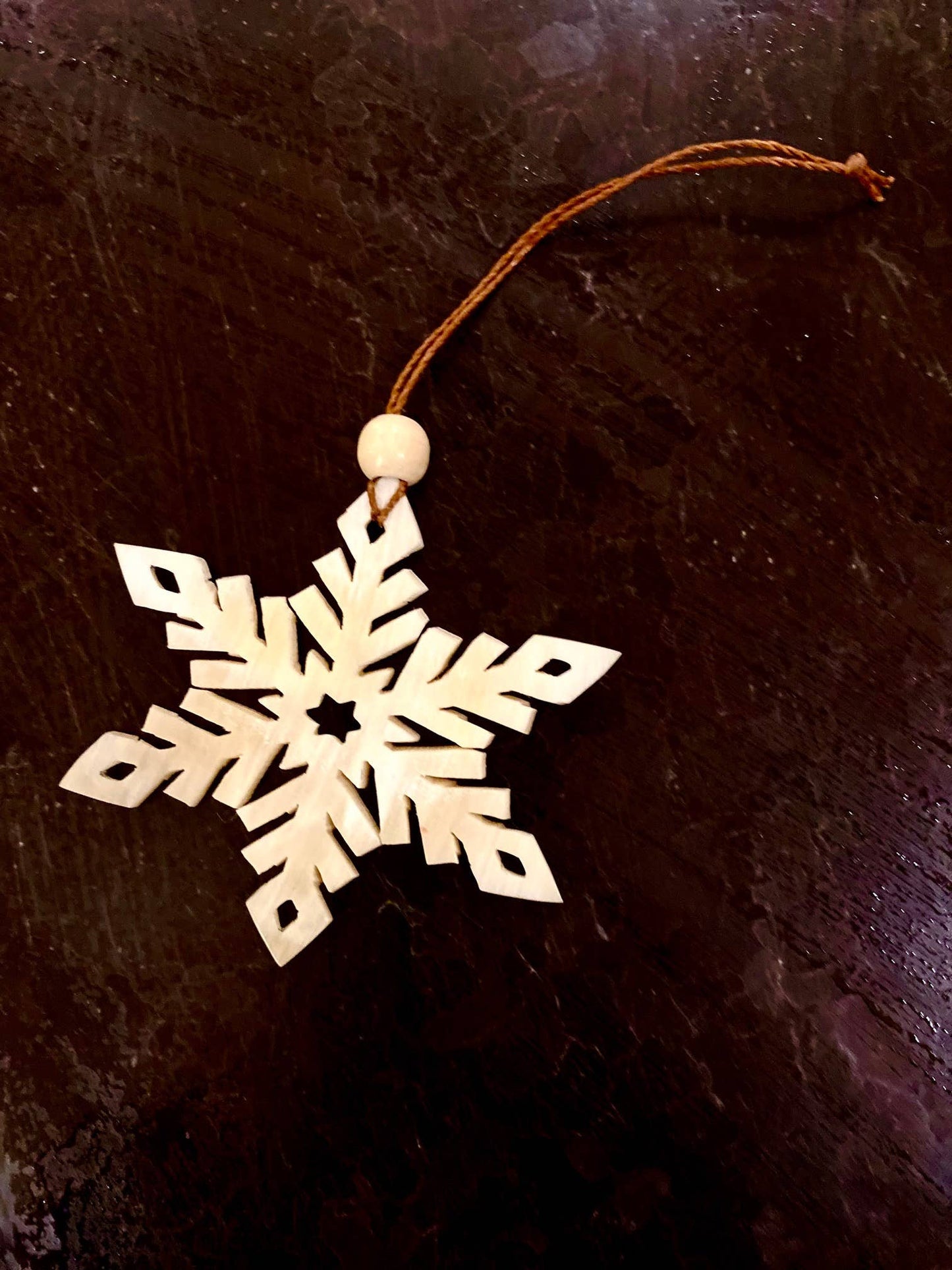 Snowflake Horn Ornament
