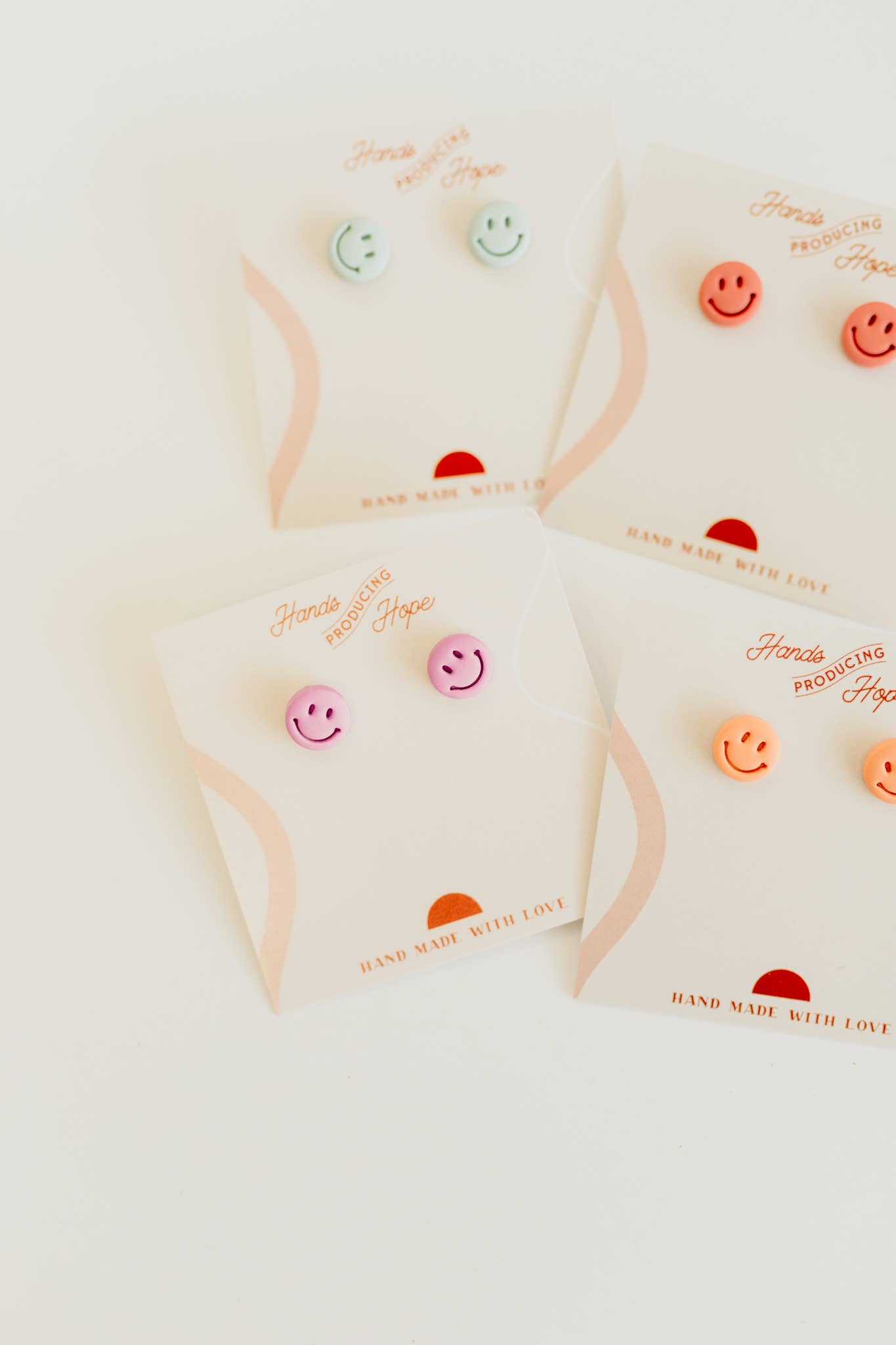 Smiley Stud Earrings: Green