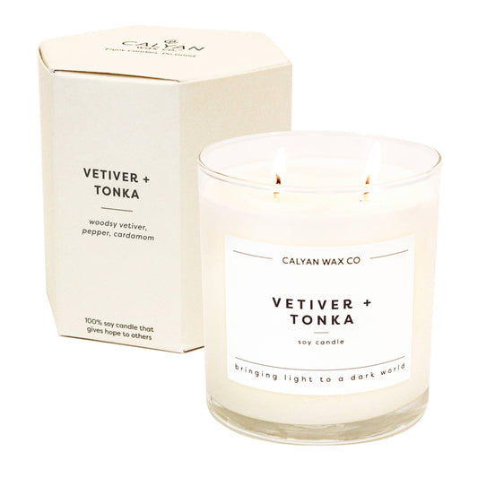 Vetiver + Tonka - Glass Tumbler Soy Candle