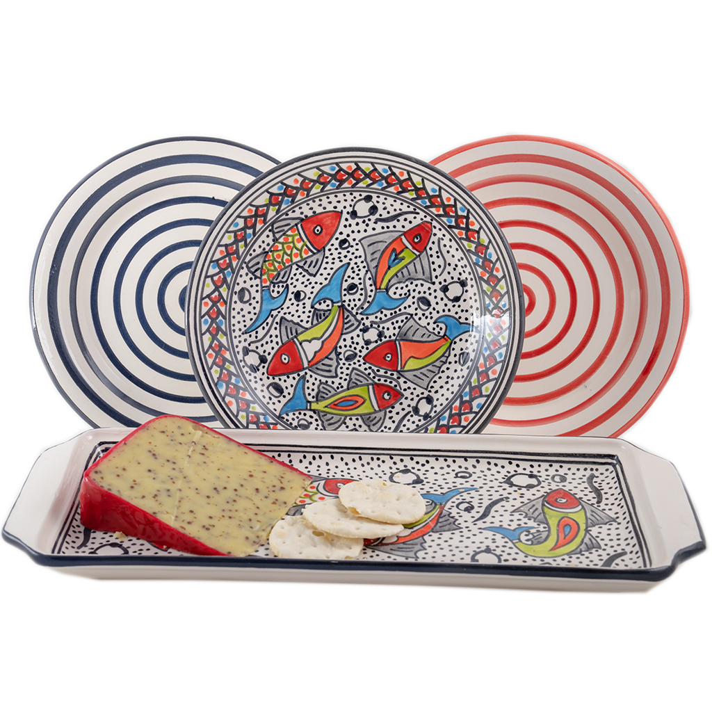 Hand Painted Rainbow Fish Side Plate