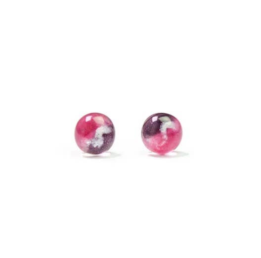 Fused Glass Stud Earrings in Assorted Colors
