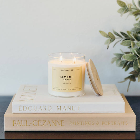 Lemon + Sage - Glass Tumbler Soy Candle