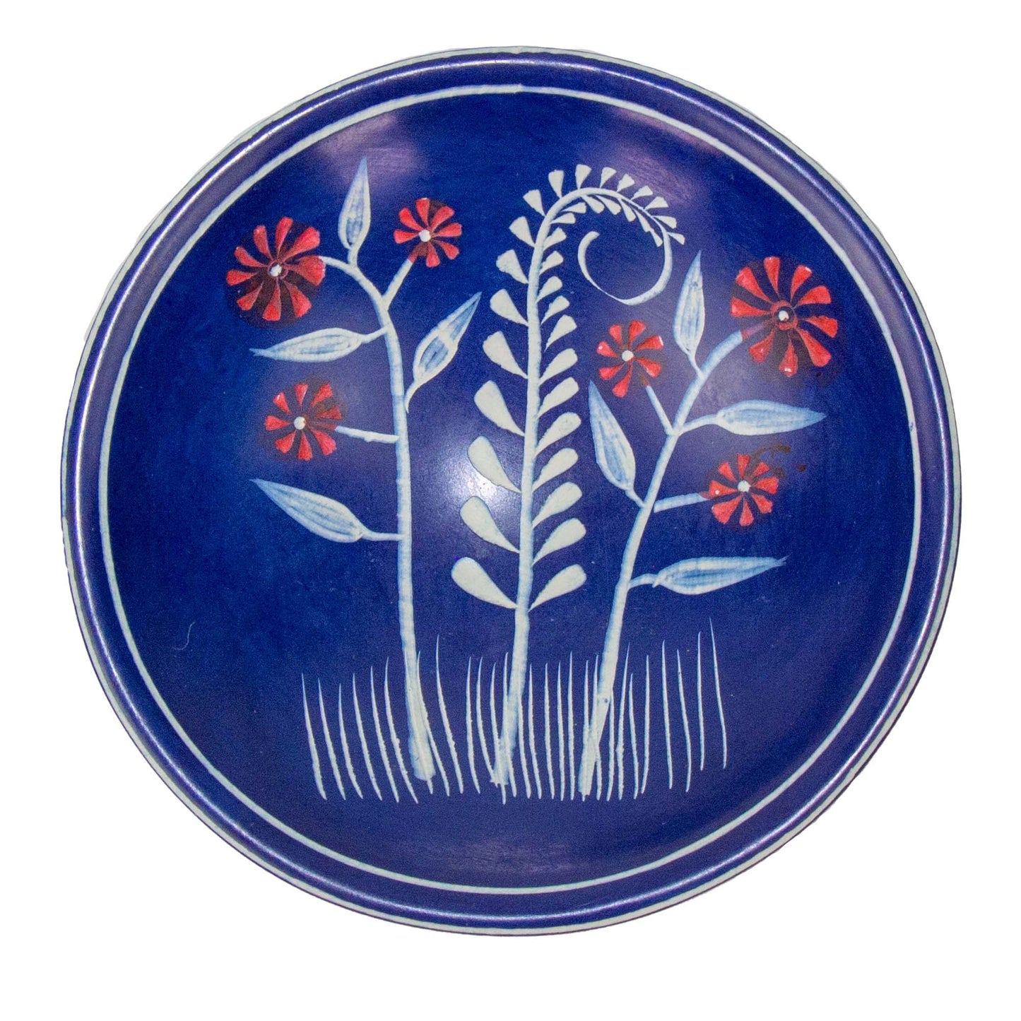 Blue Soapstone Floral Ring Dish