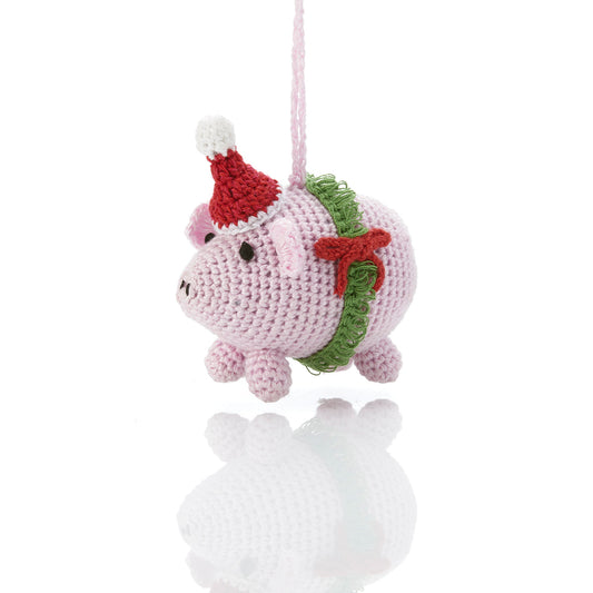 Barnyard Pig Crocheted Ornament