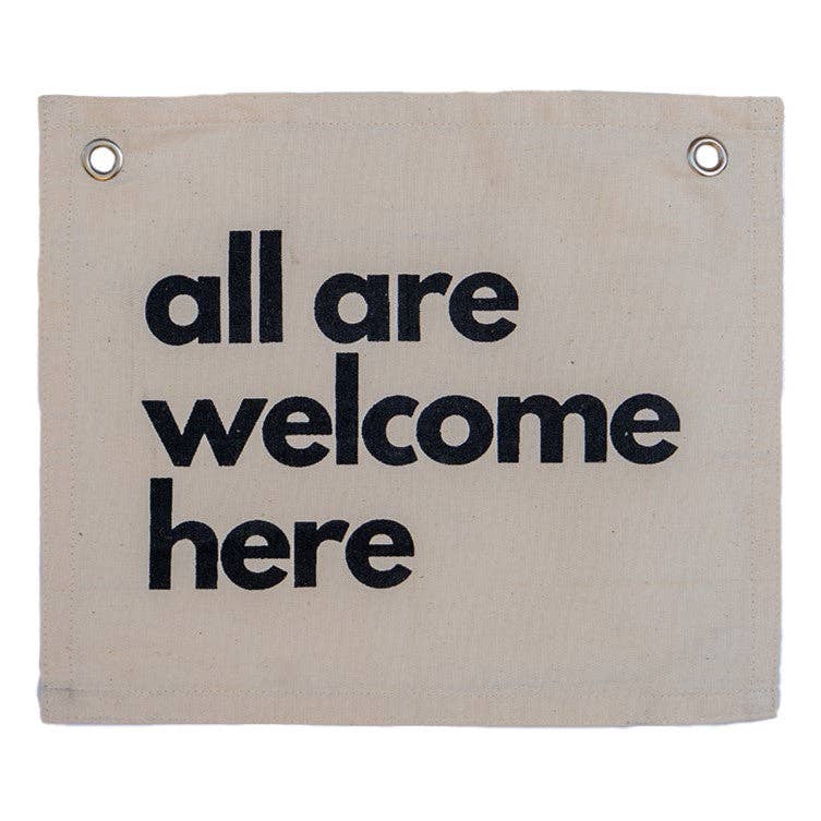 All Are Welcome Here Canvas Wall Sign
