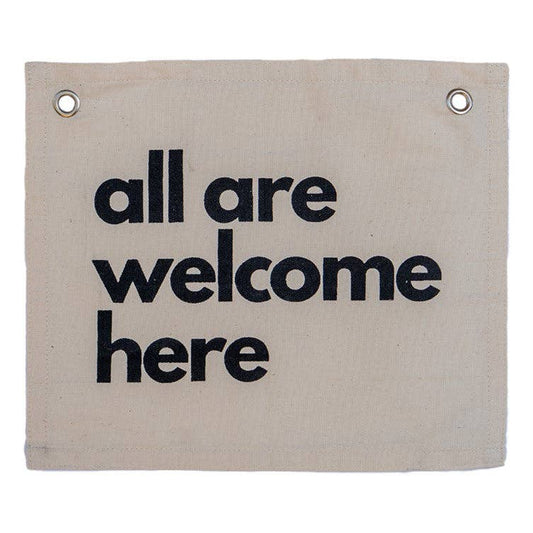 All Are Welcome Here Canvas Wall Sign