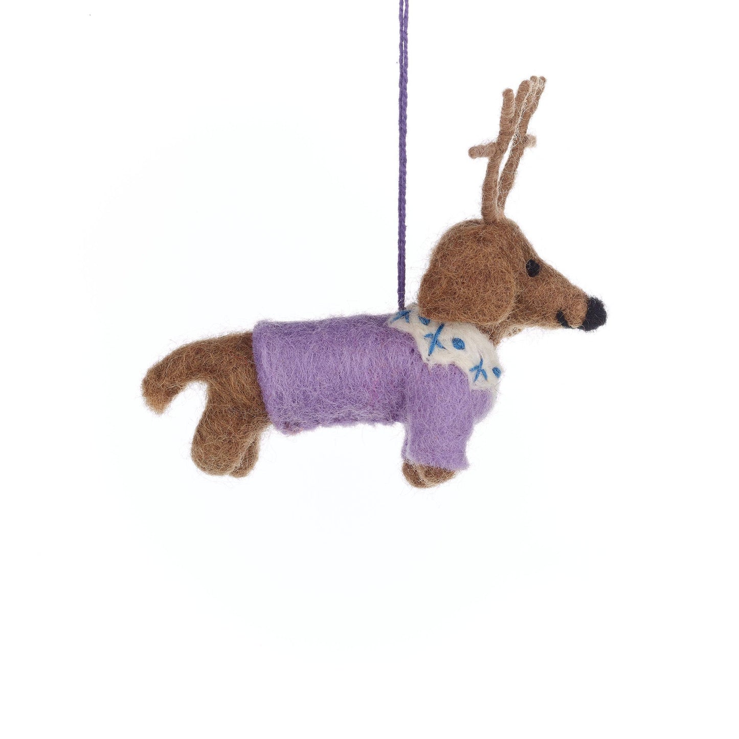 Handmade Felt Rudy Dachshund Dog Ornament