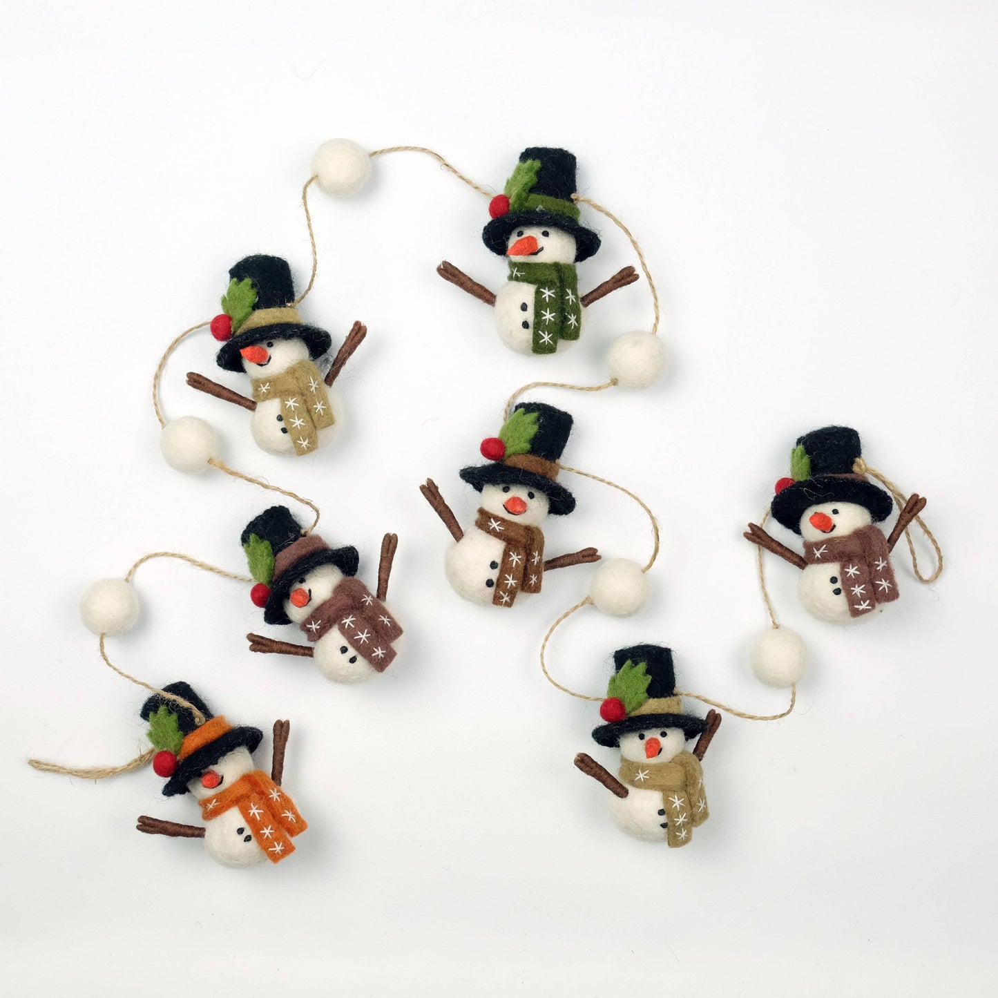 Winter Snowmen Felt Garland