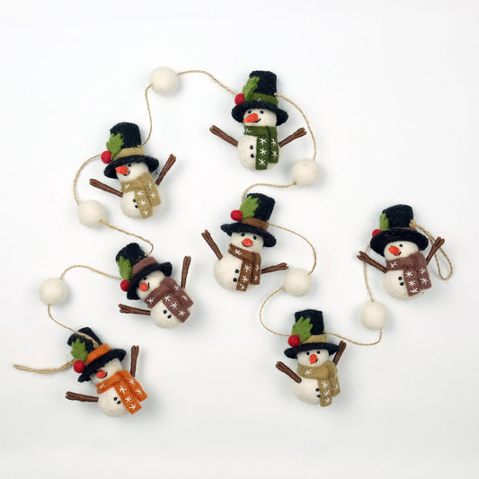 Winter Snowmen Felt Garland