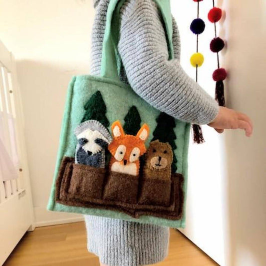 Woodland Friends Finger Puppet Bag