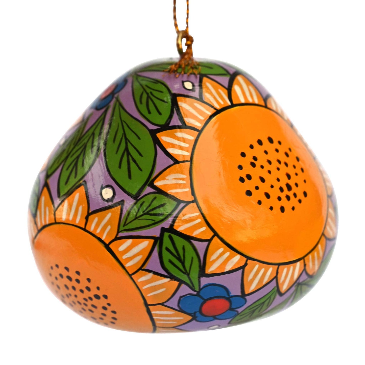 Sunflower Painted Gourd Ornament