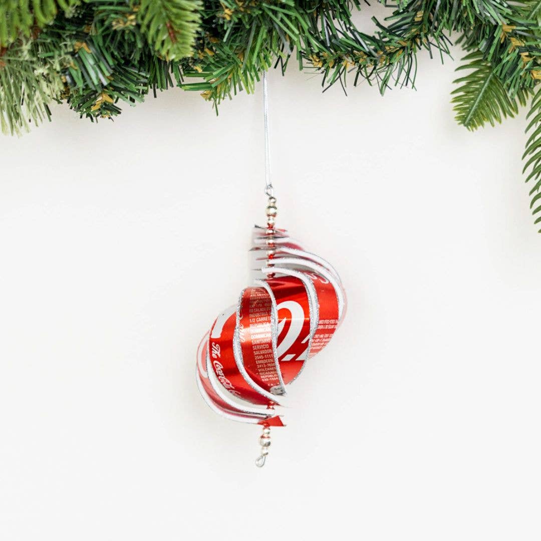 Recycled Coca-Cola Spiral Ornament