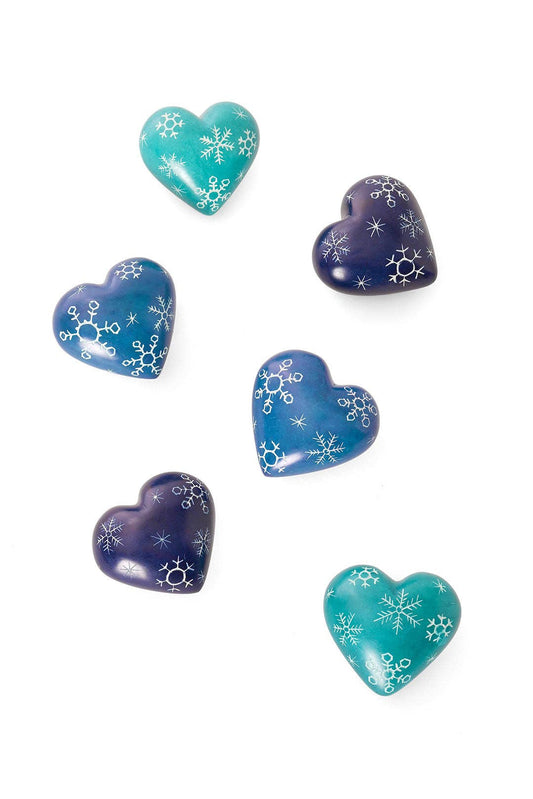 Winter Snowflake Soapstone Heart