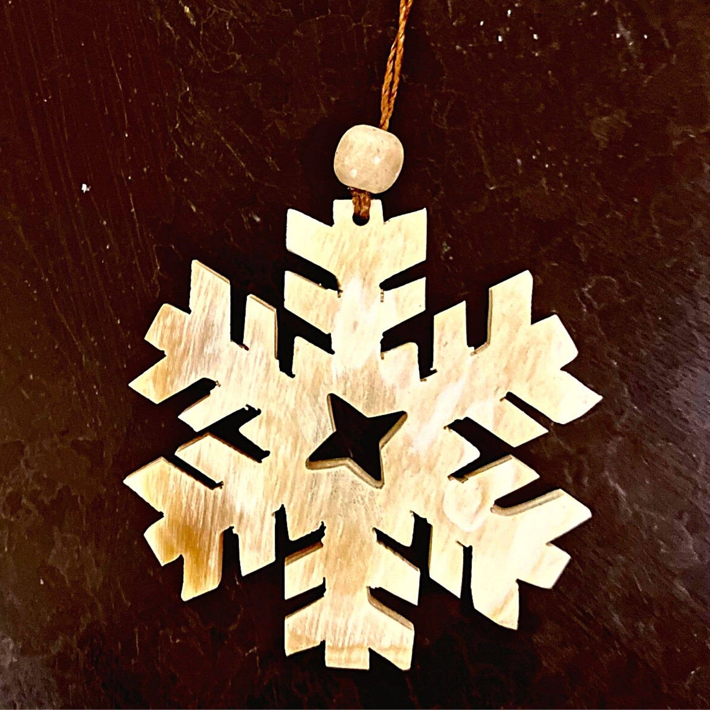 Snowflake Horn Ornament