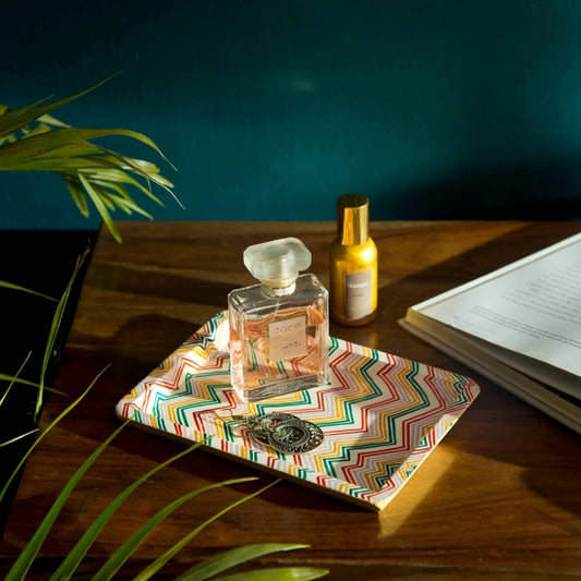 Rainbow Paper Mache Trinket Tray