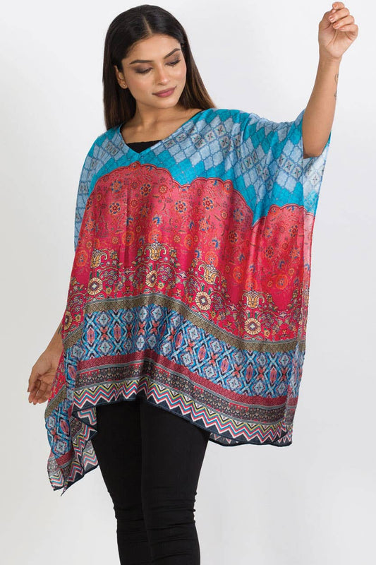 Aqua & Melon Kalpita Cupro Top