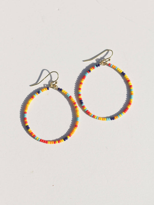 Confetti Glass Beaded Hoops