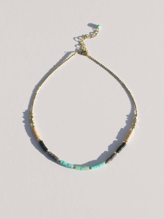 Turquoise Gradient Beaded Necklace