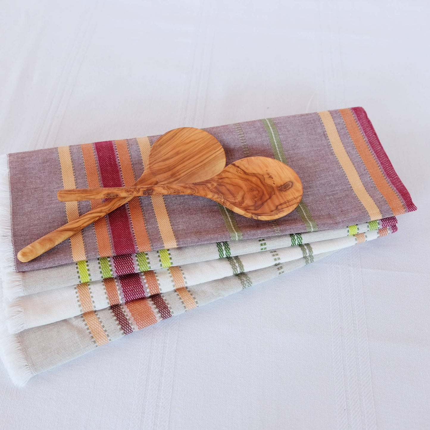 10" Shallow Olive Wood Serving Spoon