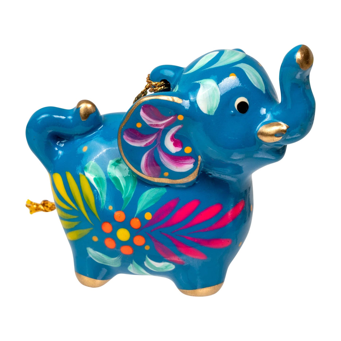 Elephant Confetti Ceramic Ornament
