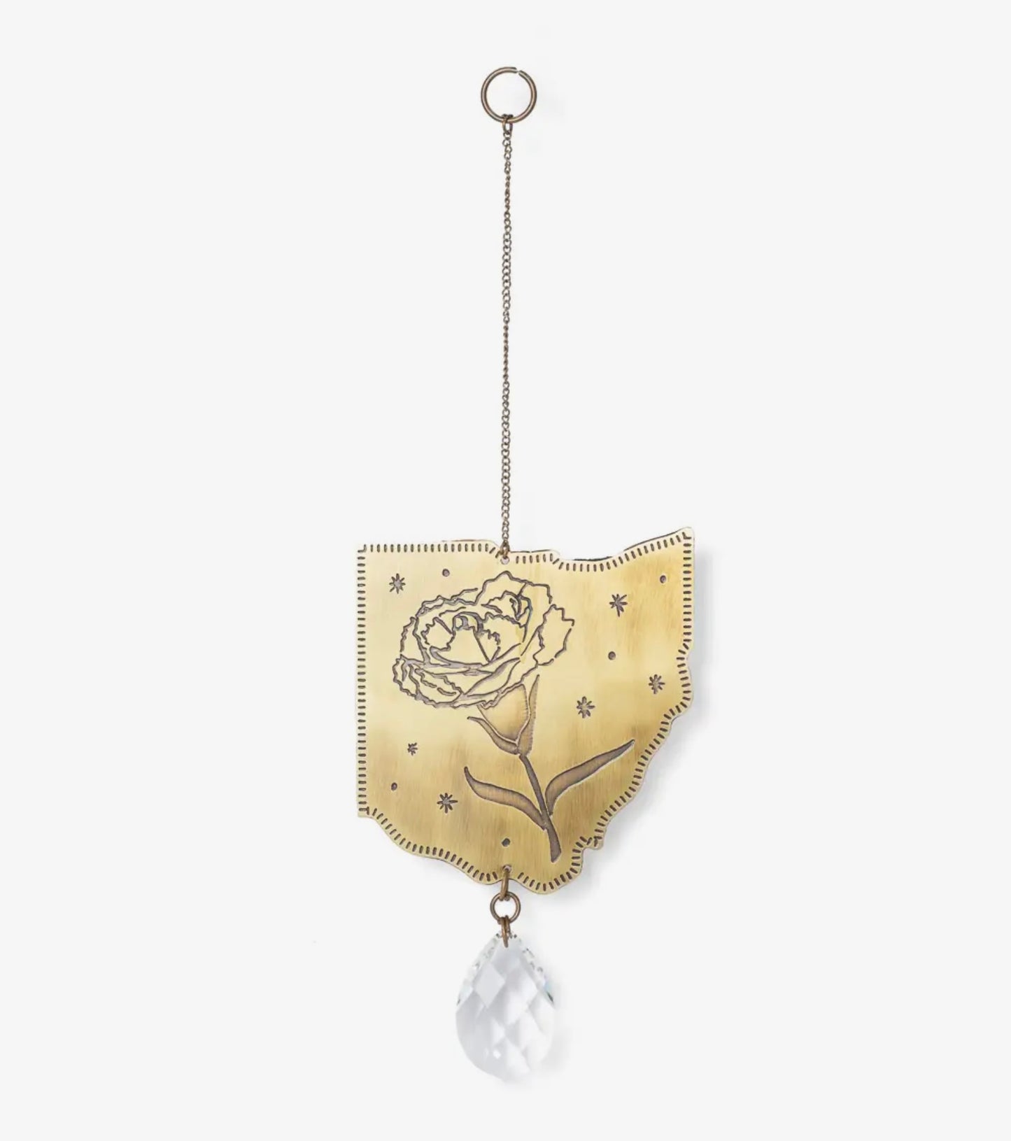 Ohio State Carnation Engraved Sun Catcher