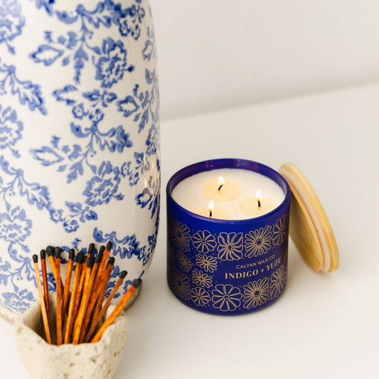 Indigo + Yuzu - 3 Wick Candle