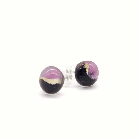 Fused Glass Stud Earrings in Assorted Colors