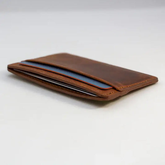 Saddle Brown Leather Card Wallet
