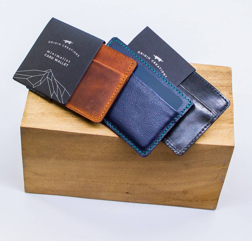 Deep Ocean Leather Card Wallet