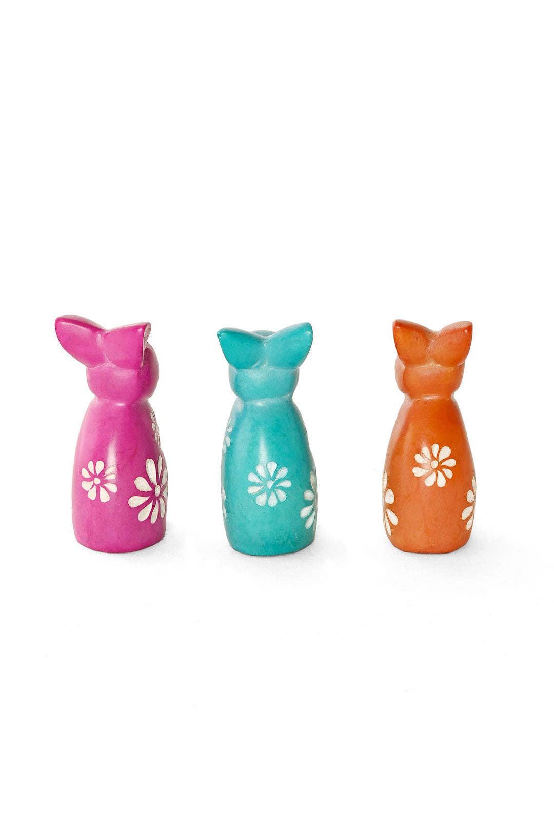 Colorful Floral Soapstone Bunny Rabbit
