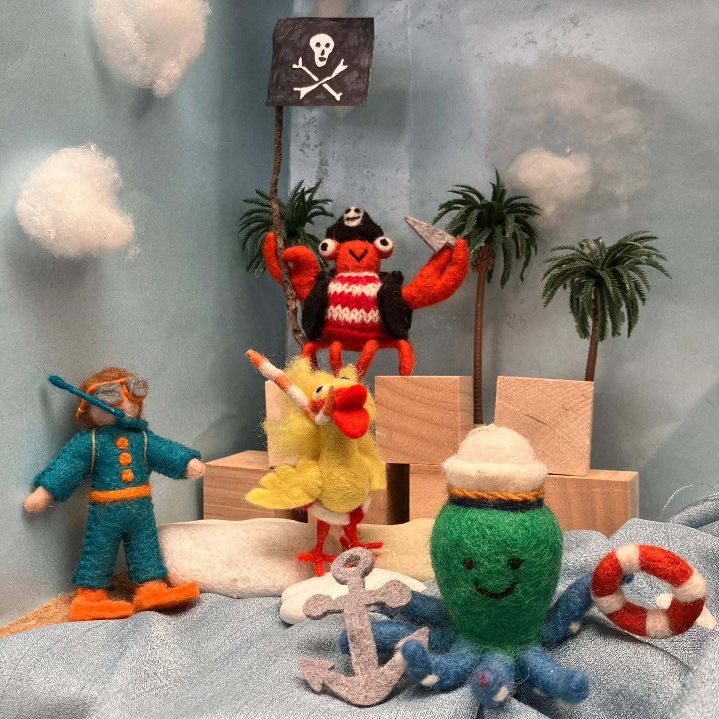 Handmade Felt Captain Odin the Octopus Ornament