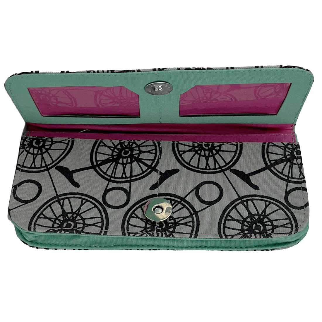 Blue Bikes Cotton Long Wallet