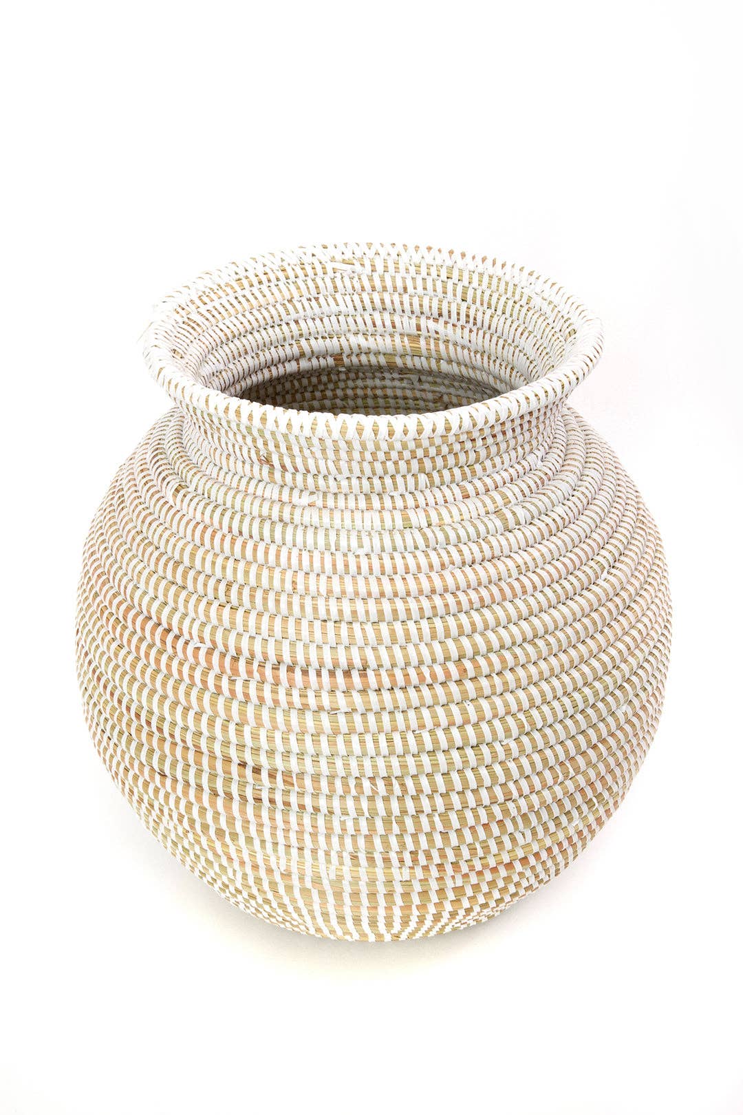 White Senegalese Kitchen Basket or Vase