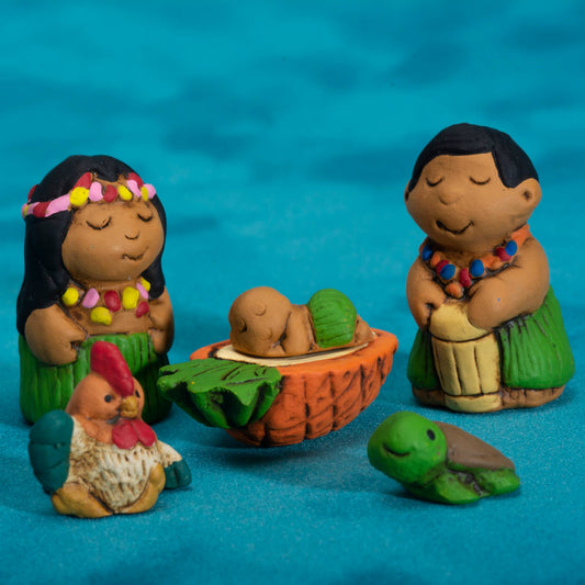 Hawaiian Ceramic MIni Nativity Set