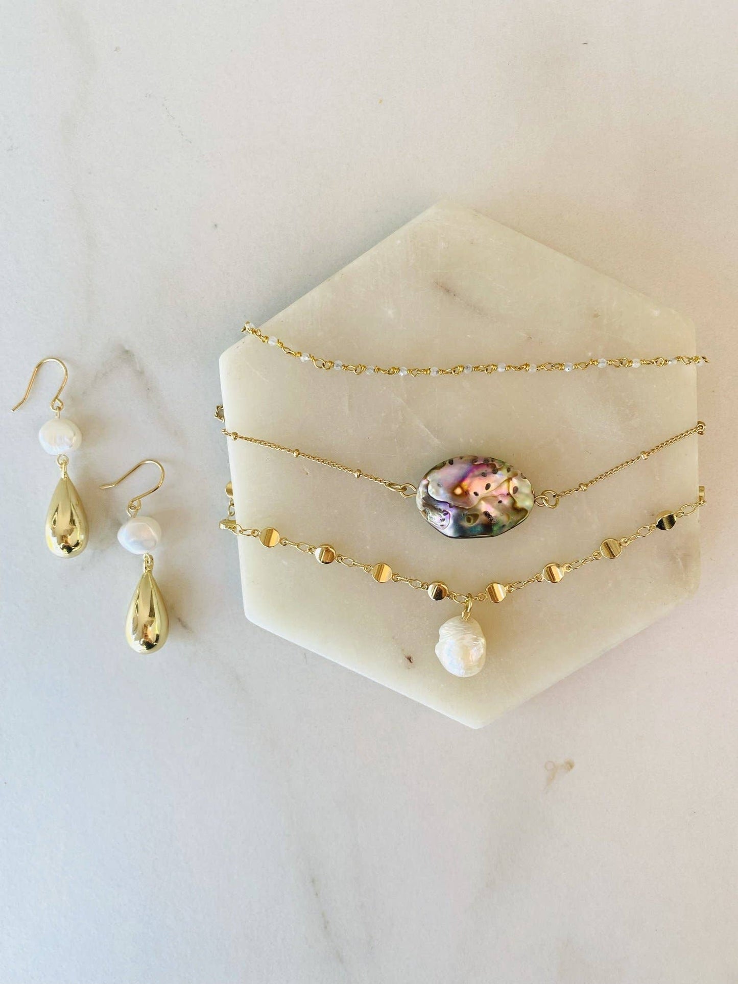 Bohemian Moonstone Rosary Necklace