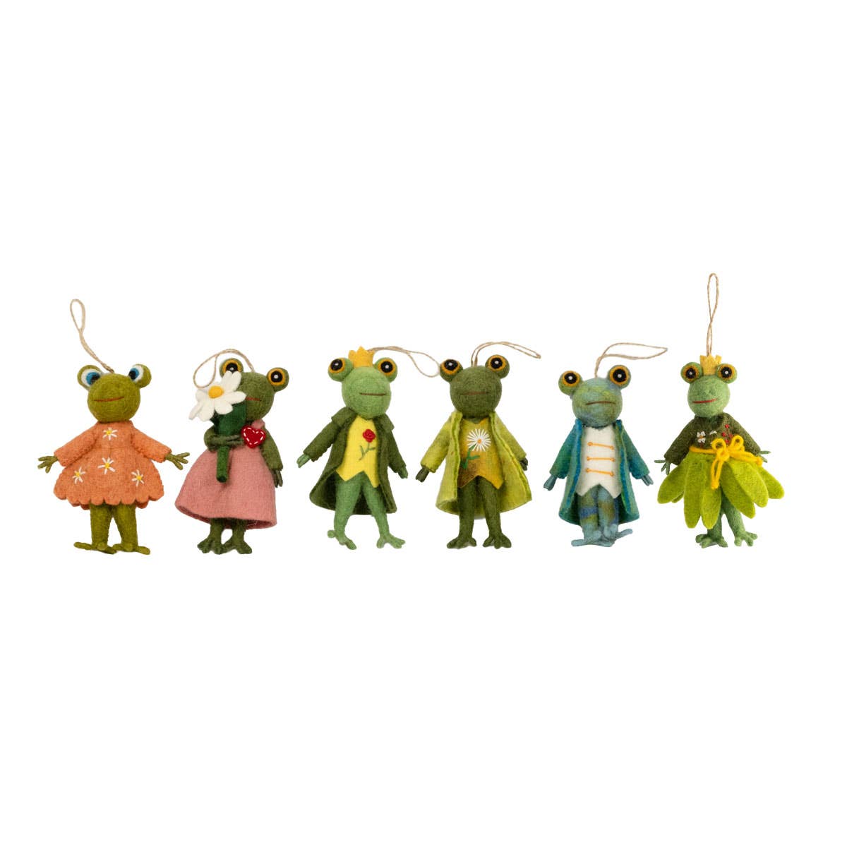 Dapper Frog Felt Ornaments
