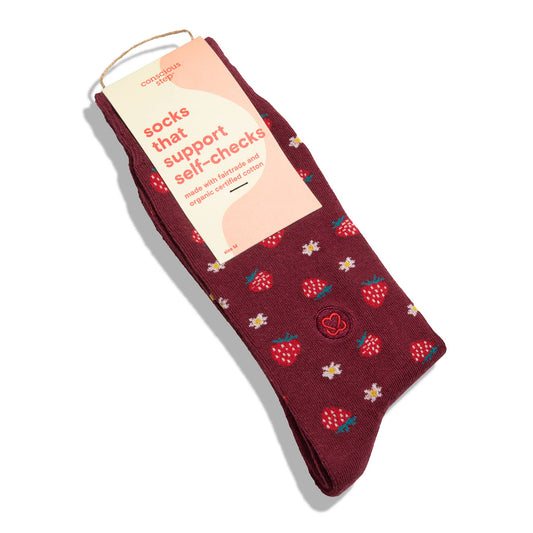 Socks that Support Self-Checks (Strawberries)
