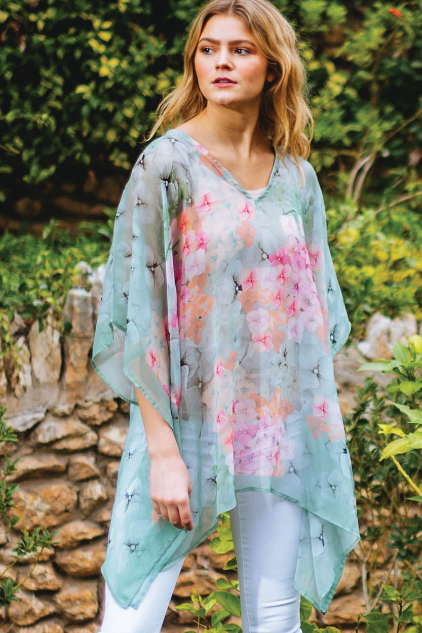 Kumari Cupro Tops: Navy Multi